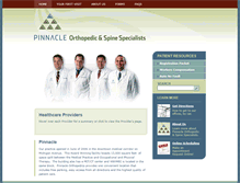 Tablet Screenshot of pinnacle-orthopedics.com
